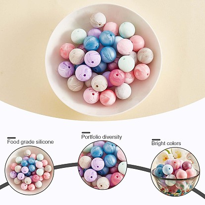 China Factory 100Pcs 15mm Silicone Beads Multicolor Round Silicone Beads  Kit Loose Bulk Silicone Beads for Keychain Making Necklace Bracelet Crafts  15mm, Hole: 2mm in bulk online 