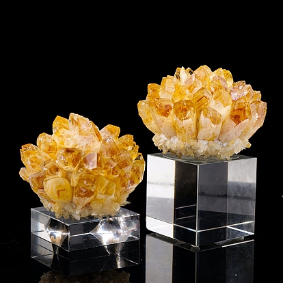 Natural Yellow Crystal  Cluster Decoration, Home Demagnetizing Energy Stone Decorative Ornaments