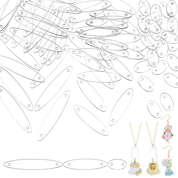 80 шт. 3 стили акриловые подвески-коннекторы, овальные конские глазки