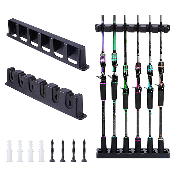 Настенные подставки для рыболовных удочек EVA, с железными винтами и пластиковыми заглушками, прямоугольные