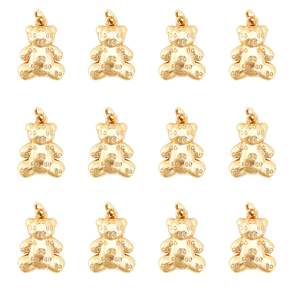 12 латунные подвески шт., долговечный, с целью перехода в кольце, медведь