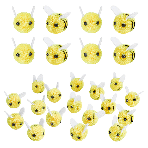 100шт. пчелы полиэстер шерсть помпон шар, для шапок обувь шарфы подвески на сумку аксессуары