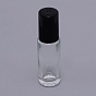 Transparente Rollerballflaschen, nachfüllbare Flasche, mit Glasperlen, schwarze Plastikhülle