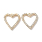 Brass Micro Pave Cubic Zirconia Charms, Heart Charms