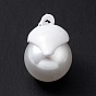 Halloween Spray Painted Alloy Pendants, with Plastic Pearls, Ghost Charm