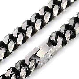 Matte Style 304 Stainless Steel Cuban Link Chain Necklaces for Men