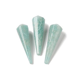 Natural Amazonite Beads, Half Drilled, Faceted, Cone