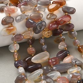 Природные Ботсвана агат бисер нитей, слеза, Топ пробуренной, с бисером