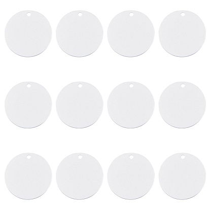 Aluminium Pendants, Laser Cut Pendants, Flat Round, Stamping Blank Tag