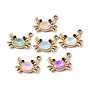 UV Plating Alloy Glass Pendants, Carb Charm, with Rhinestone, Faceted, Mixed Color