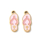 304 Stainless Steel Enamel Pendants, Flip-Flop Charms, Ion Plating(IP)