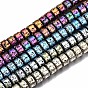 Electroplated Natural Lava Rock Beads Strands, Flat Round, Bumpy