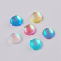 Glass Rhinestone Cabochons, Frosted, Flat Back, Half Round/Dome