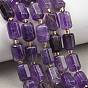 Natürlichen Amethyst Perlen Stränge, facettiert, Kolumne, mit Glasperlen