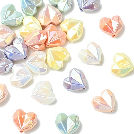 24шт 6 цвета акриловые бусины имитация жемчуга, сердце, граненые