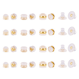 24 шт. 4 стили латунные гайки-гвоздики, с пластиковыми гайками уха, латунные силиконовые гайки-ушки