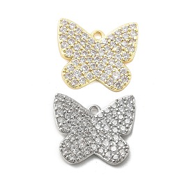 Латунные микро проложить кубического циркония прелести, бабочка, без свинца и без кадмия, долговечный