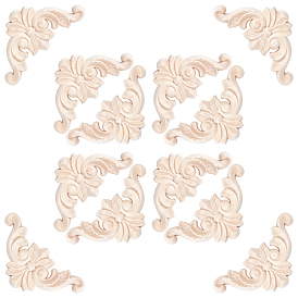 Резной деревянный центральный цветок, длинная аппликация