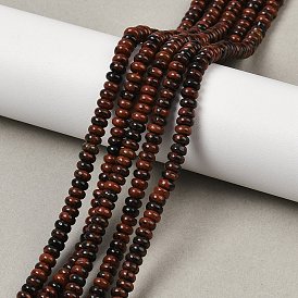 Натурального красного дерева обсидиана бисер нитей, рондель