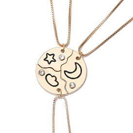 Chic Moon Star Cloud Pendant Collarbone Necklace for Fashionable Besties