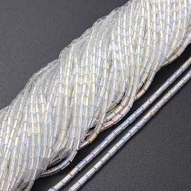 Electroplate Glass Beads Strands, AB Color Plated, Column