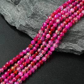 Природный агат бисер нитей, окрашенные, граненые, круглые