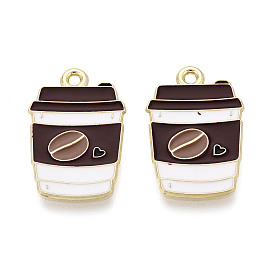 Подвески из сплава и эмали, амулеты чашка кофе, золотые