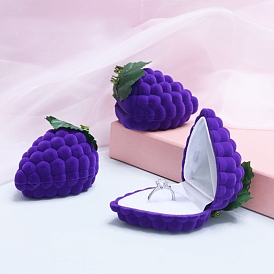 Grape Velvet Storage Box for Women, Portable Rings Case