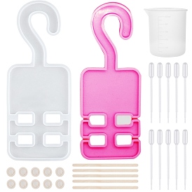 Gorgecraft DIY Cloth Hanger Making Kits, with Silicone Molds, Silicone 100ml Measuring Cup, Plastic Transfer Pipettes, Birch Wooden Craft Ice Cream Sticks, Latex Finger Cots