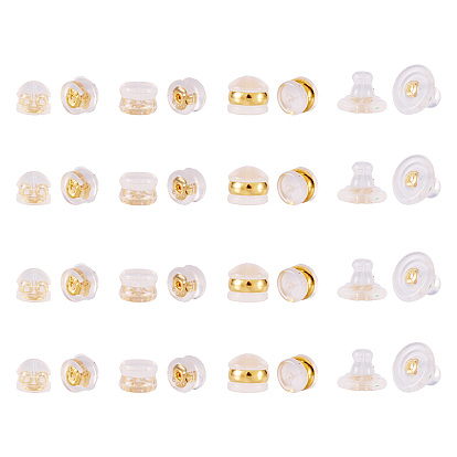 24 шт. 4 стили латунные гайки-гвоздики, с пластиковыми гайками уха, латунные силиконовые гайки-ушки
