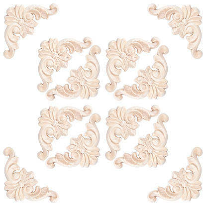 Резной деревянный центральный цветок, длинная аппликация