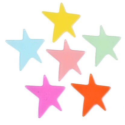Полупрозрачные подвески из ацетата целлюлозы (смолы), ровный цвет, звезда