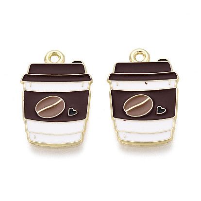 Подвески из сплава и эмали, амулеты чашка кофе, золотые