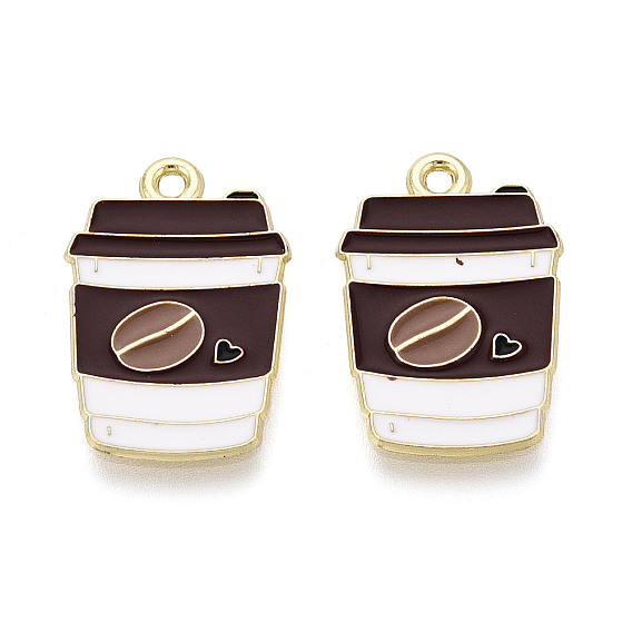 Подвески из сплава и эмали, амулеты чашка кофе, золотые