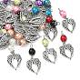 32 шт 8 цвета подвески из сплава в тибетском стиле, с абс бисера, крыло