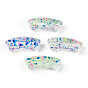 Transparent Spray Painted Opaque Acrylic Beads, Tube with Spots