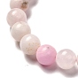 Natural Pink Mangano Calcite Beads Stretch Bracelet, Healing Crystal Jewelry Gift