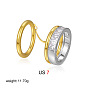 304 Anillos de acero inoxidable y circonita cúbica transparente, anillos apilables