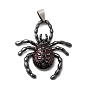 Эмалевая подвеска из сплава на Хэллоуин с подвесками из стразов, паук