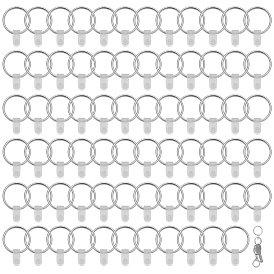 120 железные разрезные брелоки для ключей, с пластиковыми застежками