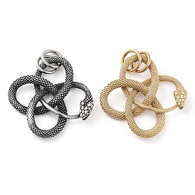 304 Stainless Steel Pendants, with Jump Ring, Snake Charm