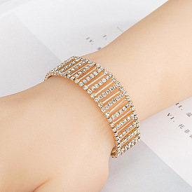 Sparkling Crystal Bracelet with Single Diamond, Stretchy and Cute for Women's Fashion - Perfect Gift for Besties (B221)