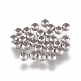 304 Stainless Steel Beads, Textured, Rondelle