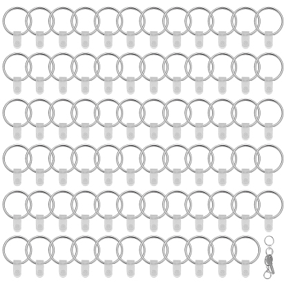 120 железные разрезные брелоки для ключей, с пластиковыми застежками