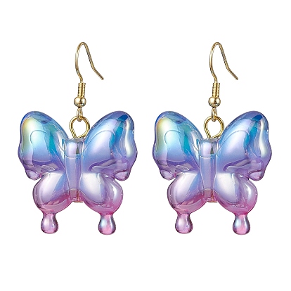Sparkling Acrylic Butterfly Dangle Earrings for Women