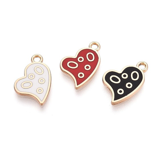 Подвески из эмали и сплава, стойки покрытие, сердце прелести, золотые