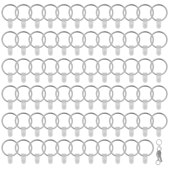 120 железные разрезные брелоки для ключей, с пластиковыми застежками