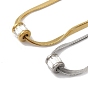 304 Stainless Steel Glass Column Pendant with Snake Chain Necklaces, Double Layer Necklaces