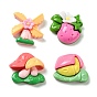 Непрозрачные кабошоны из смолы, ветряная мельница, клубника и грибы, разнообразные