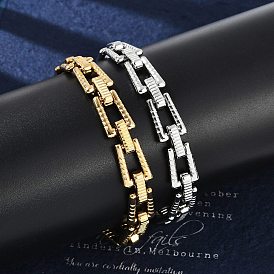 304 браслеты из нержавеющей стали с трапециевидными звеньями для женщин и мужчин